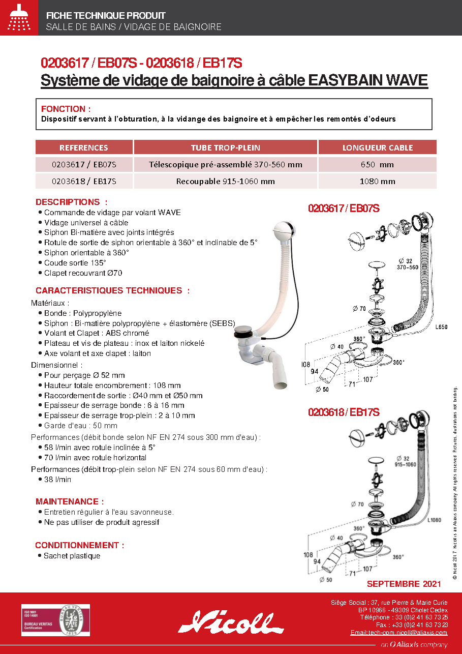 Fiche technique fournisseur