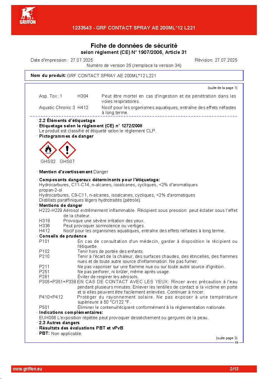 Fiche technique fournisseur