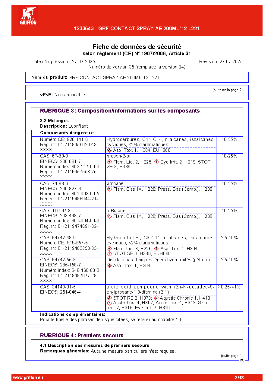 Fiche technique fournisseur
