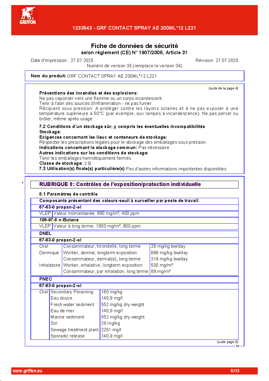 Fiche technique fournisseur