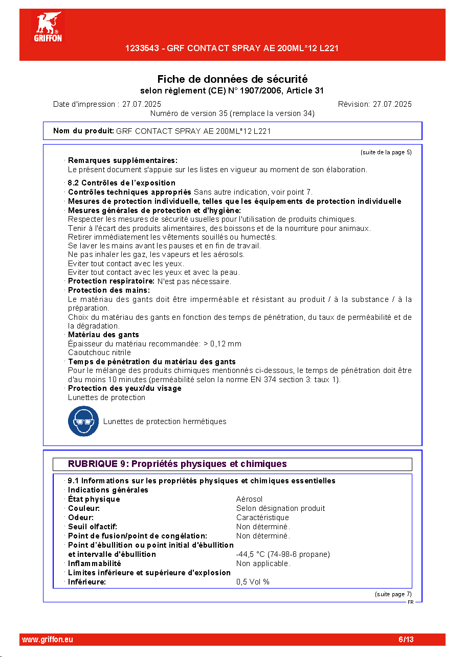 Fiche technique fournisseur