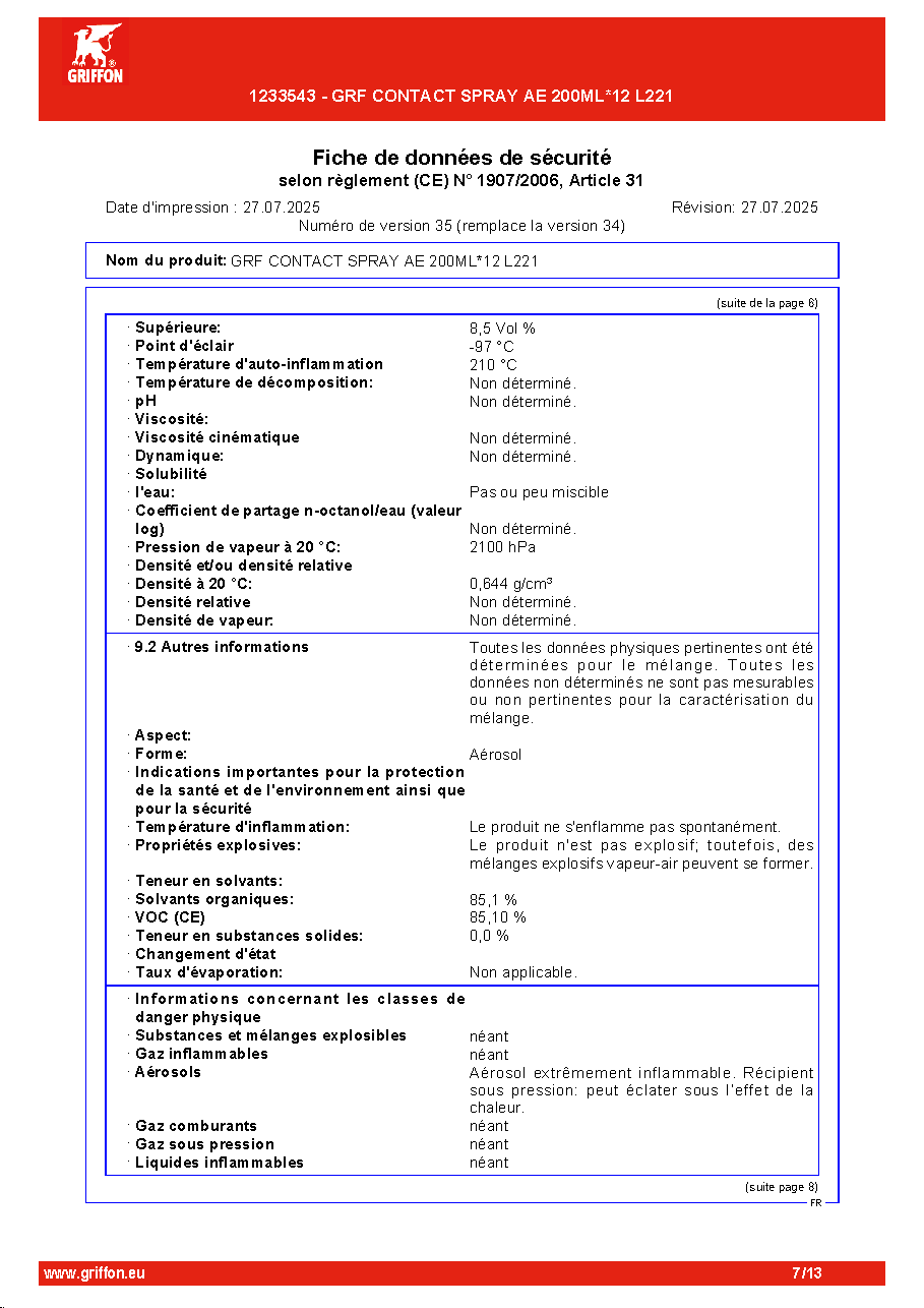 Fiche technique fournisseur