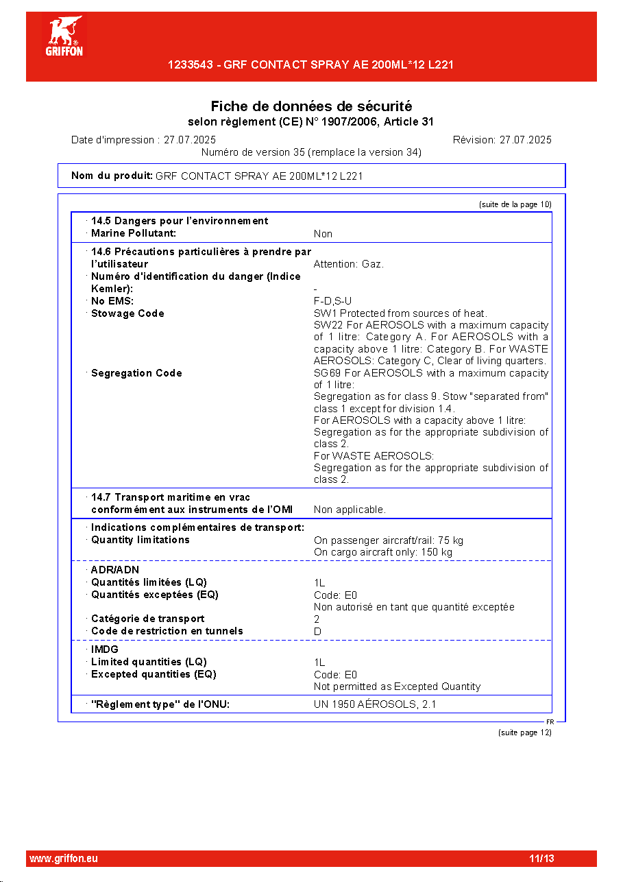 Fiche technique fournisseur