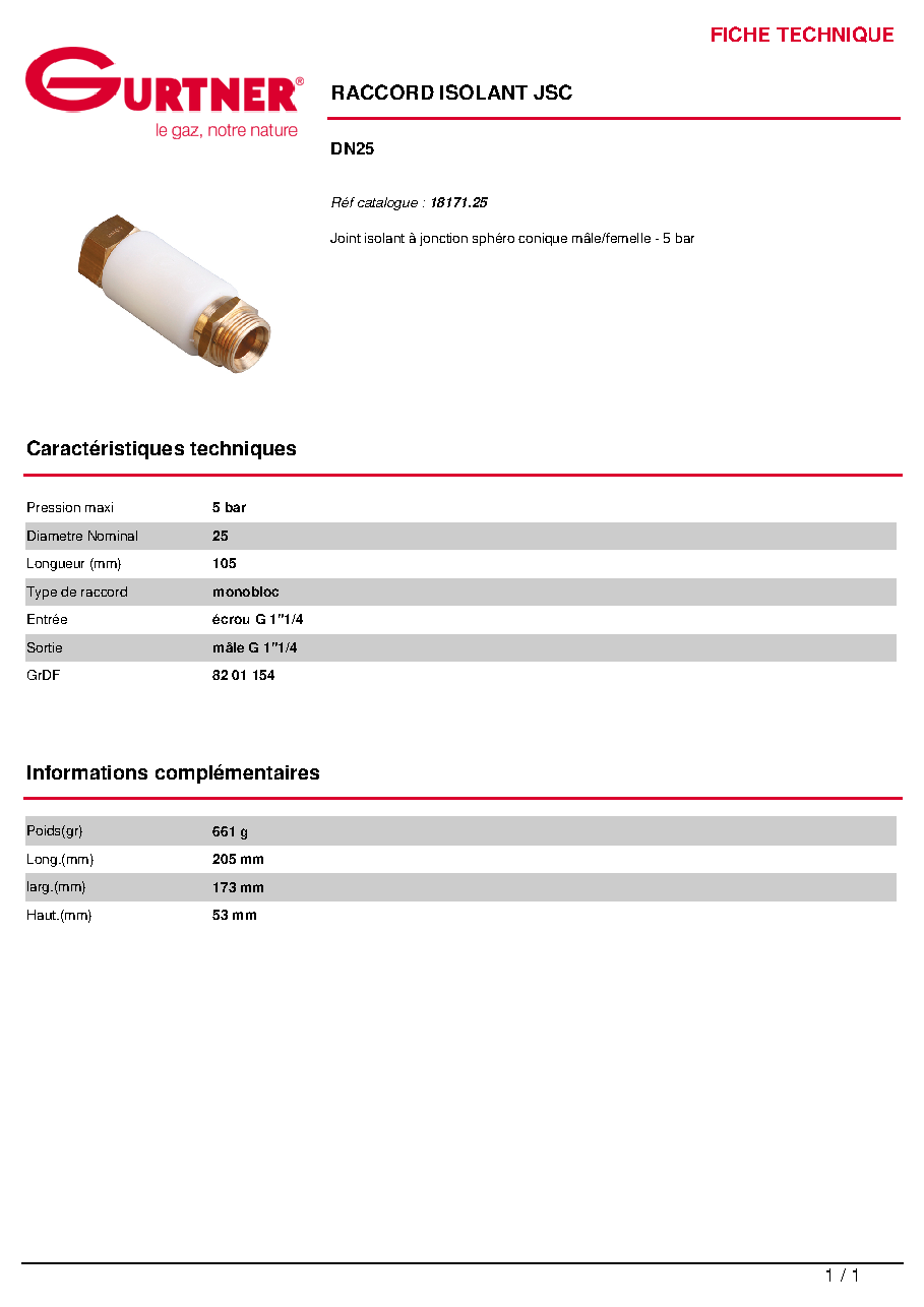 Fiche technique fournisseur