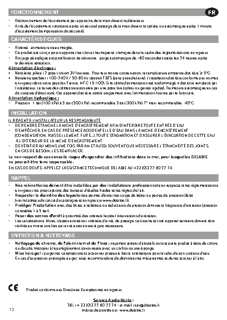 Fiche technique fournisseur