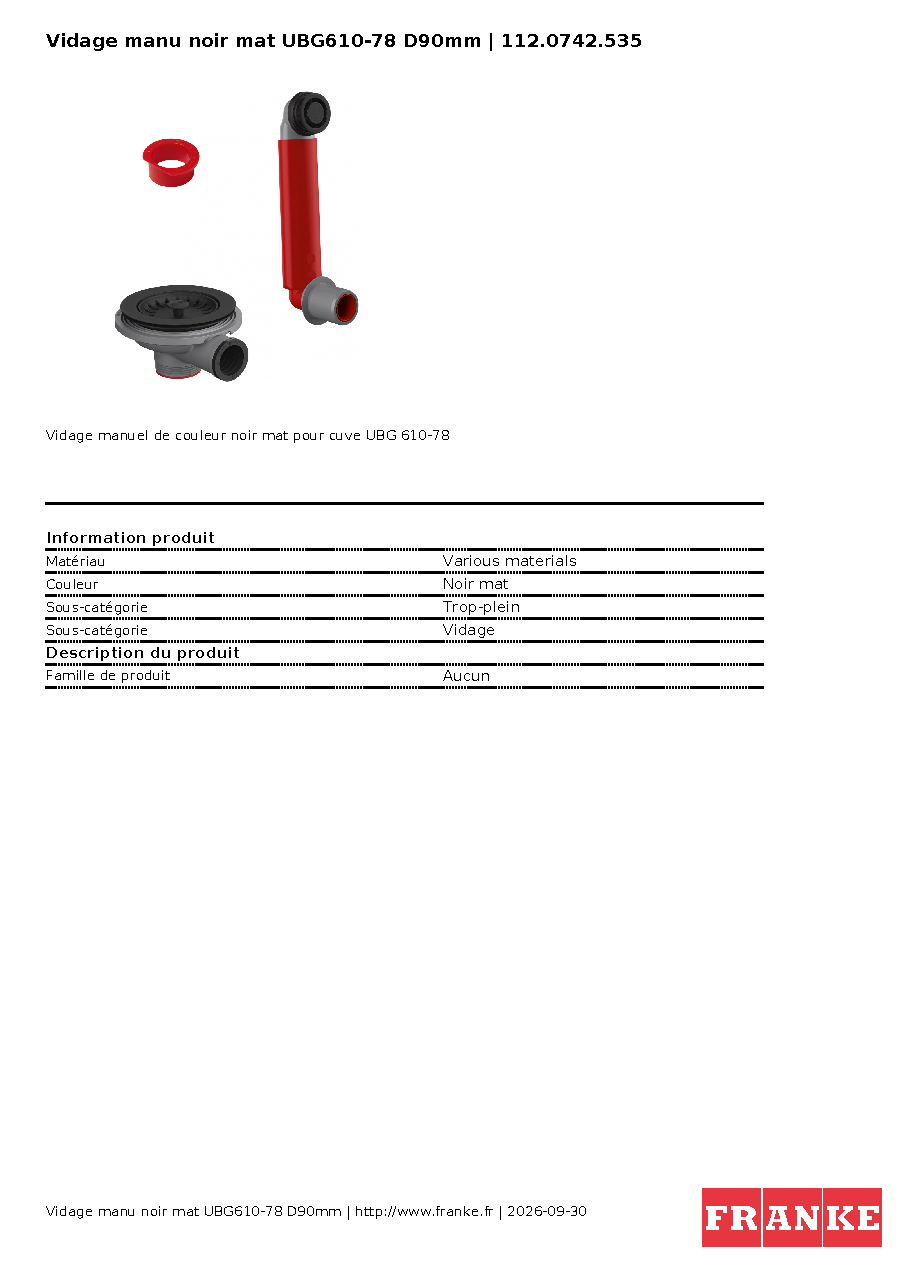 Fiche technique fournisseur