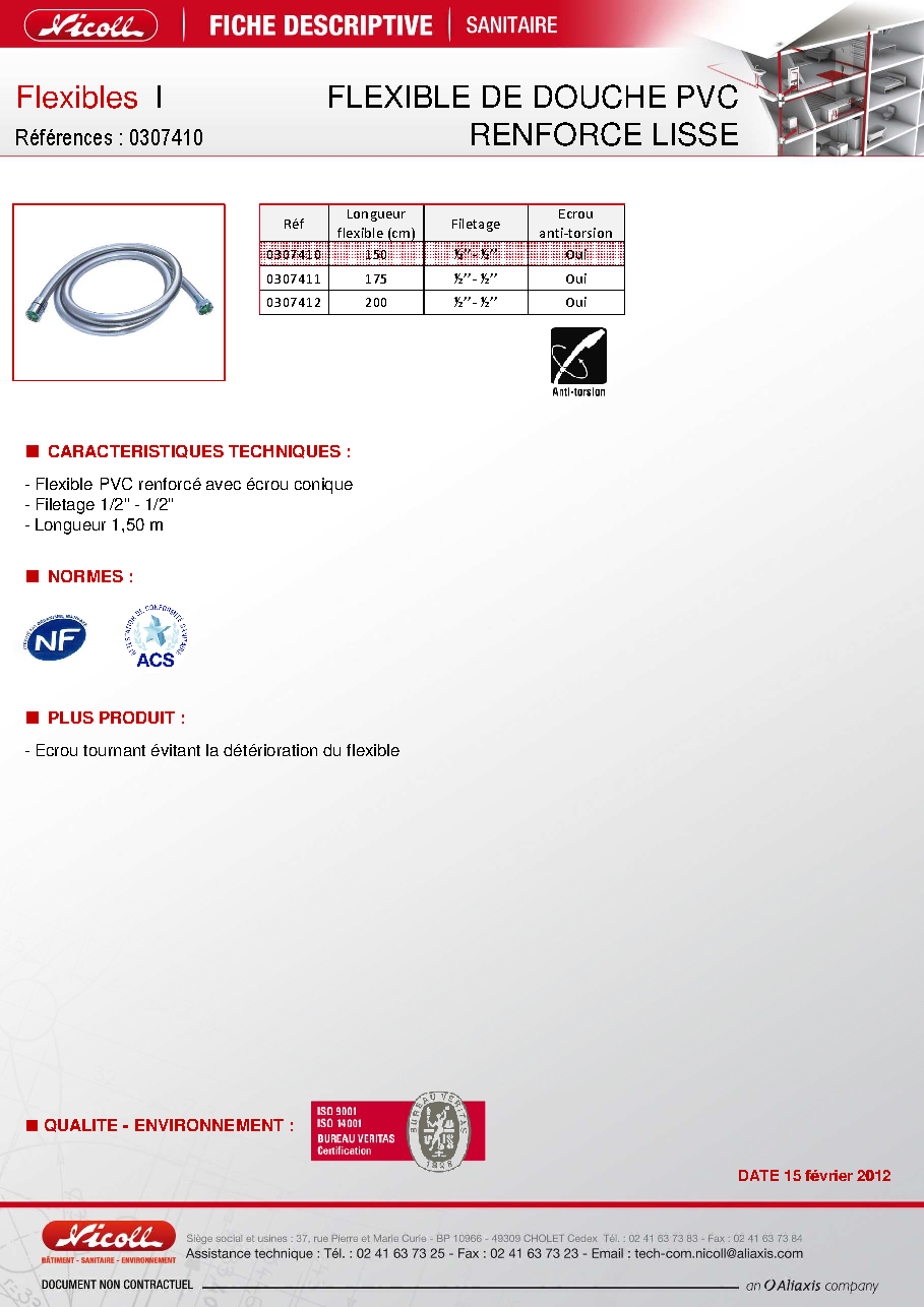 Fiche technique fournisseur