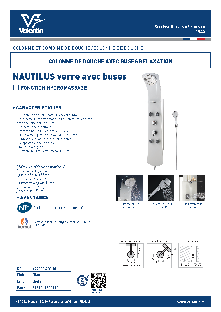 Fiche technique fournisseur