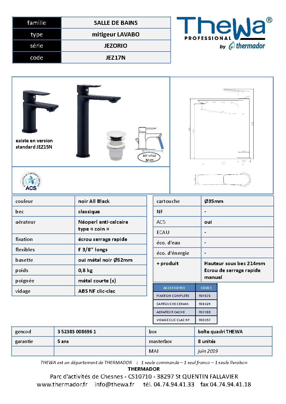 Fiche technique fournisseur