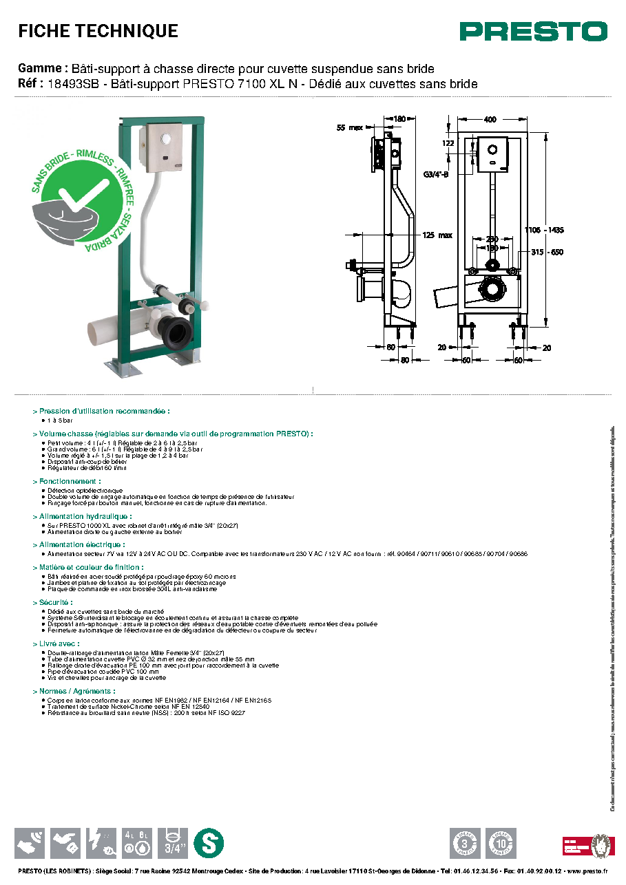 Fiche technique fournisseur