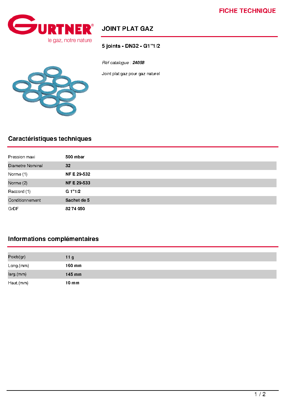 Fiche technique fournisseur