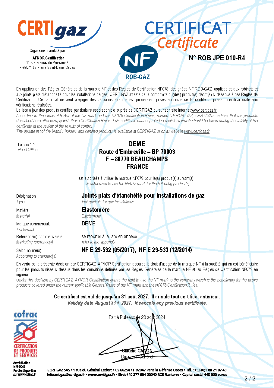 Fiche technique fournisseur