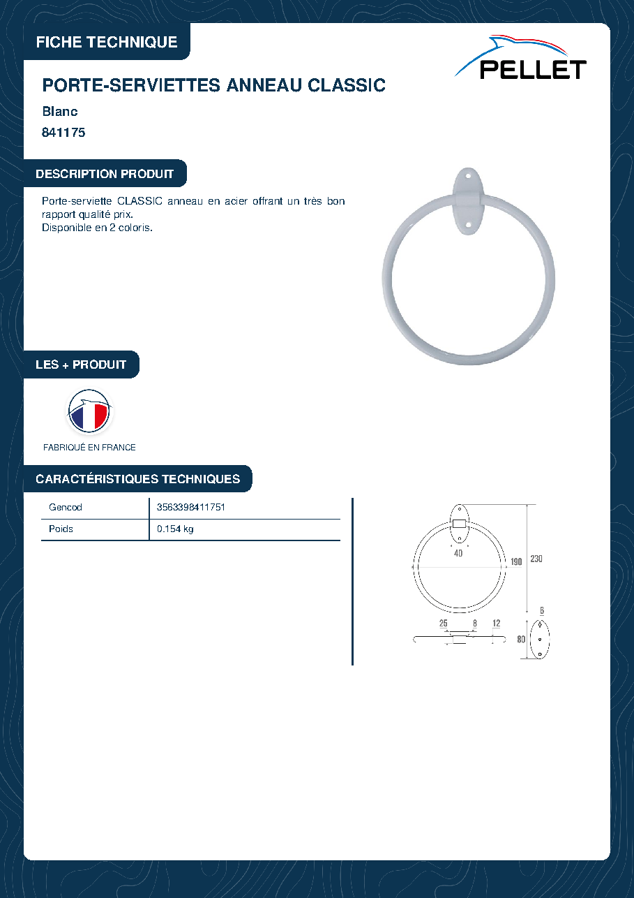 Fiche technique fournisseur