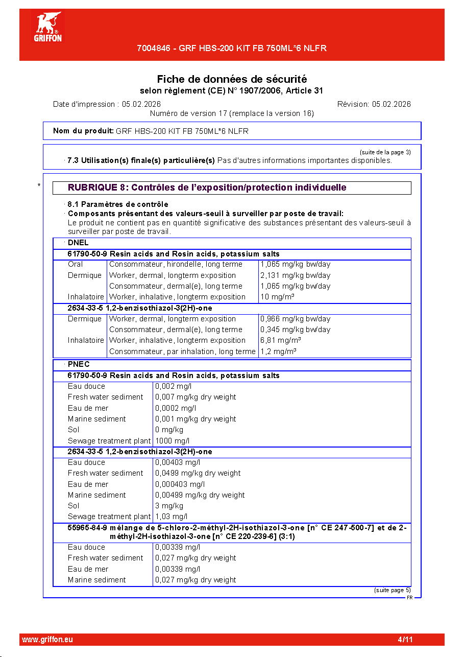 Fiche technique fournisseur