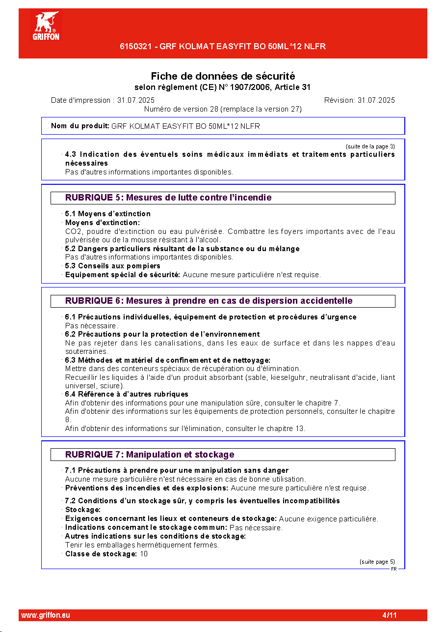 Fiche technique fournisseur