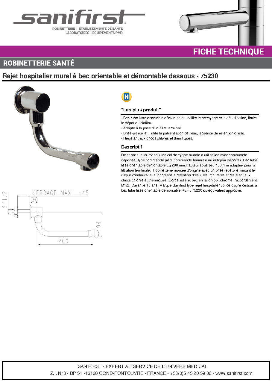 Fiche technique fournisseur