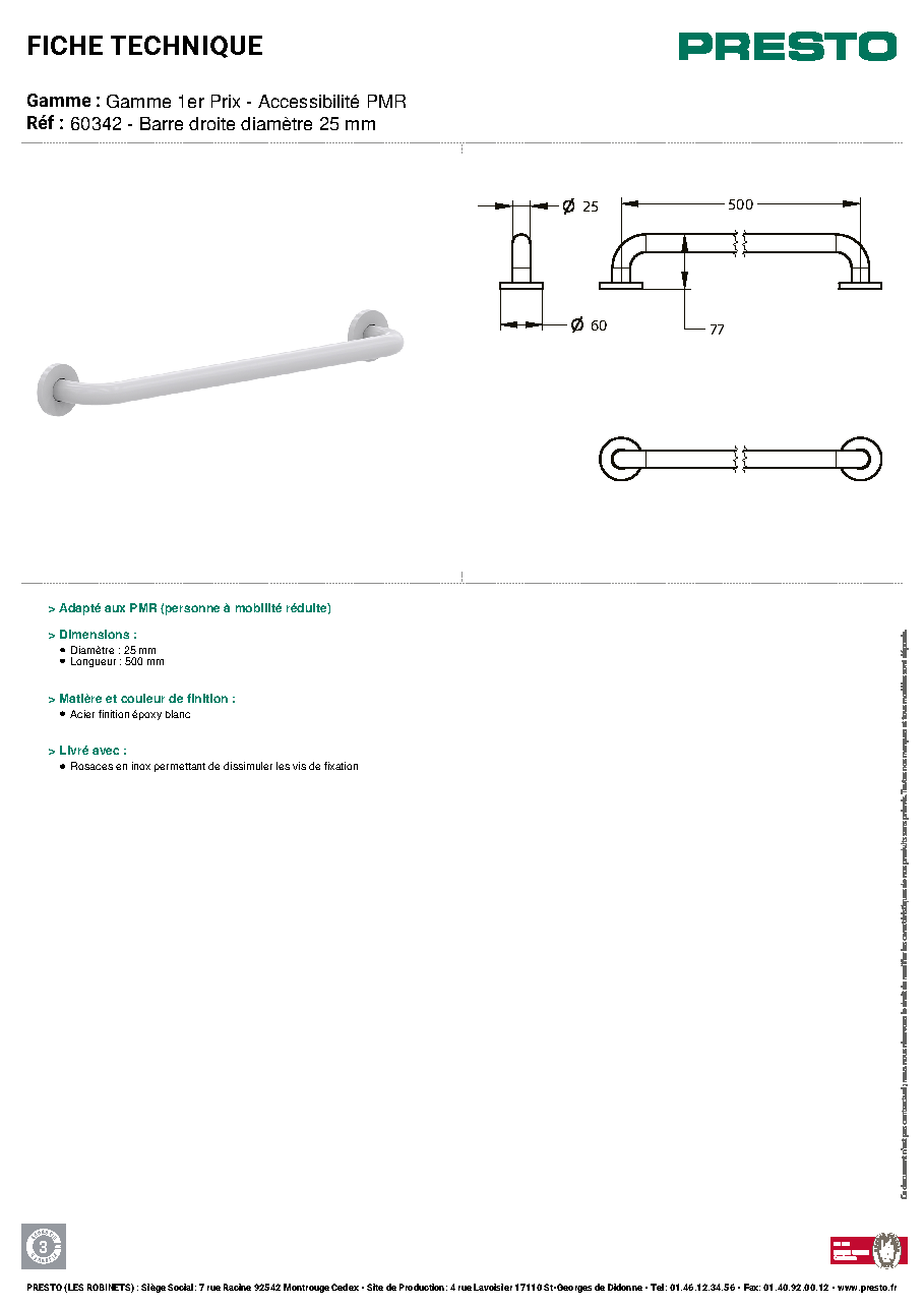 Fiche technique fournisseur