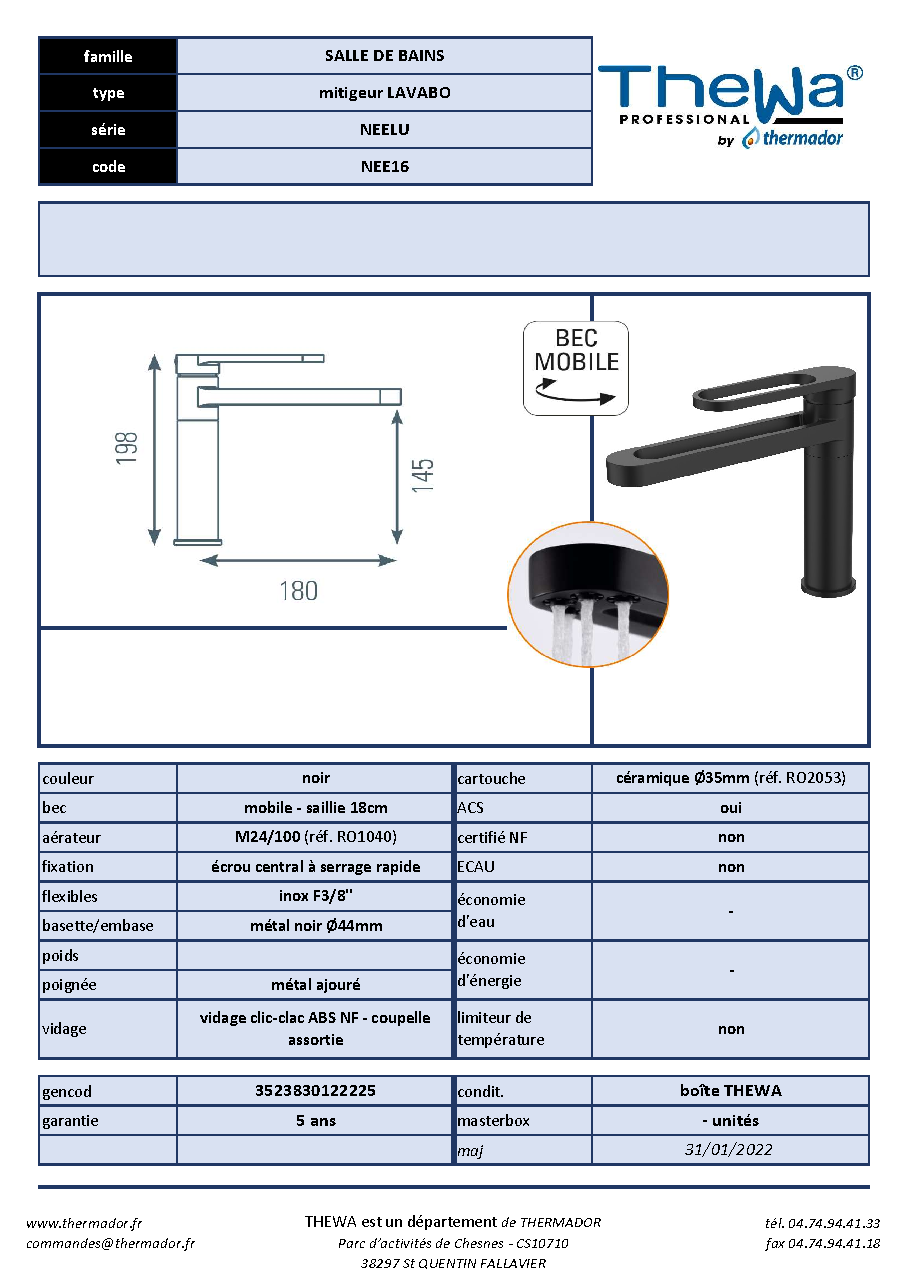 Fiche technique fournisseur