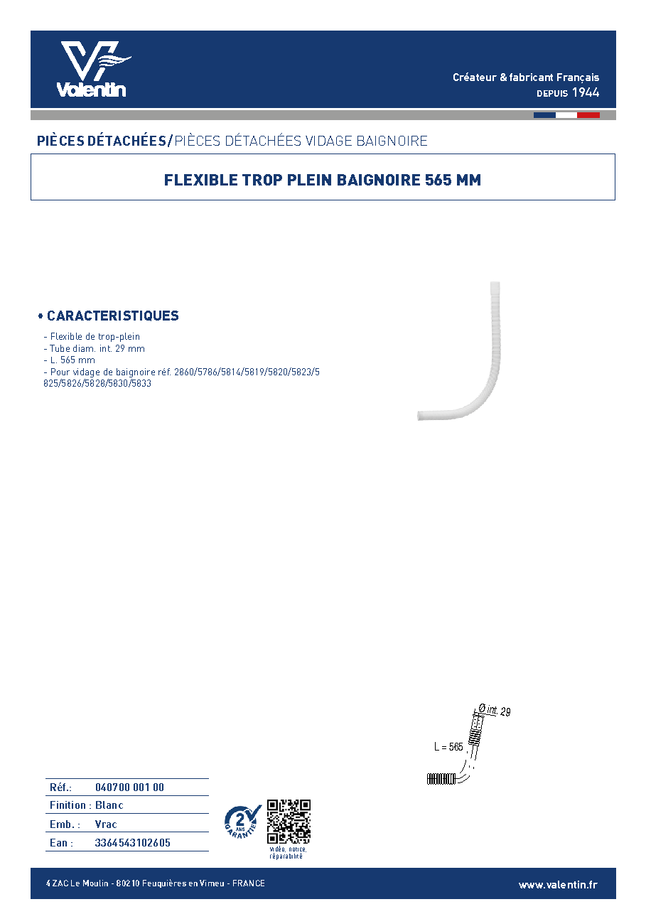 Fiche technique fournisseur