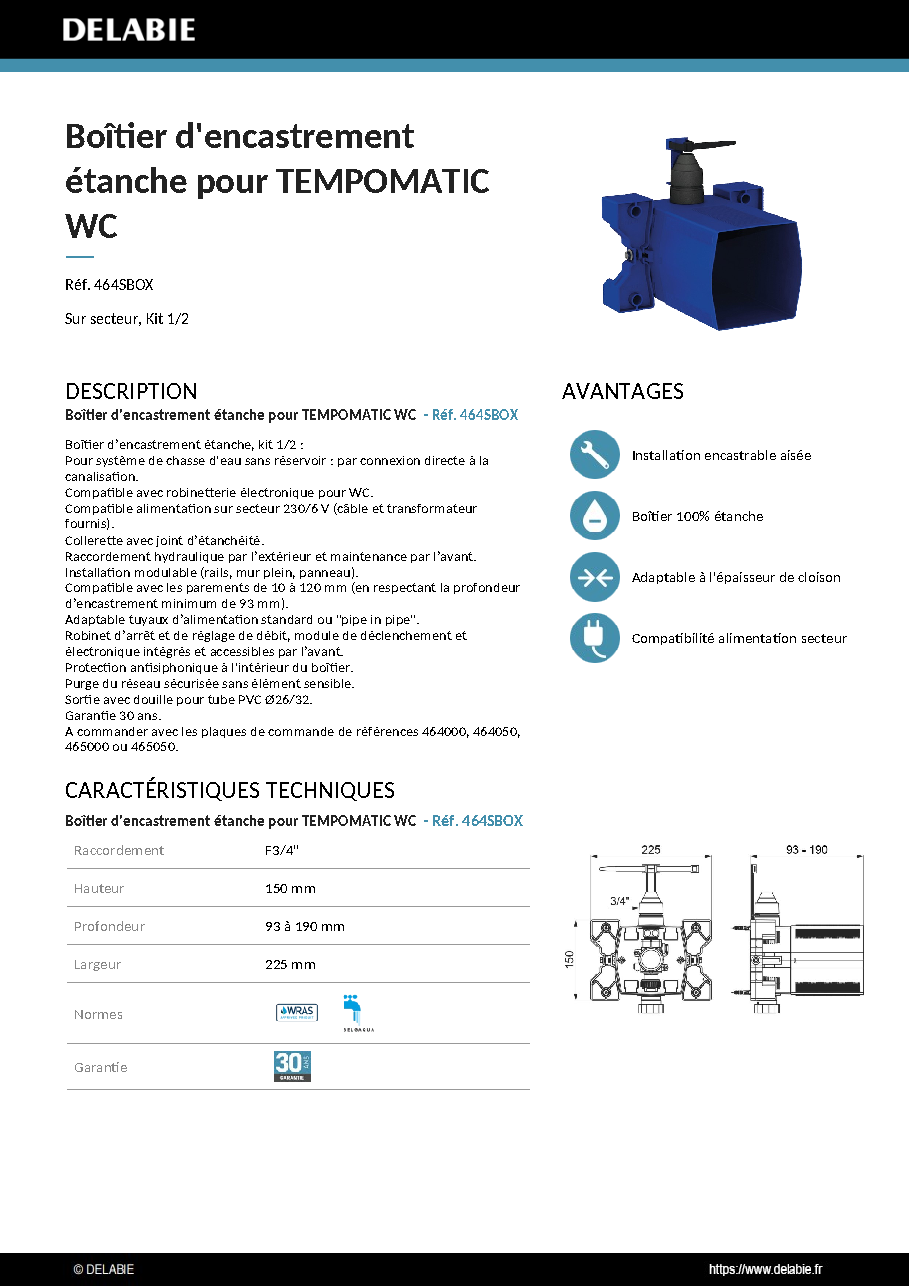 Fiche technique fournisseur