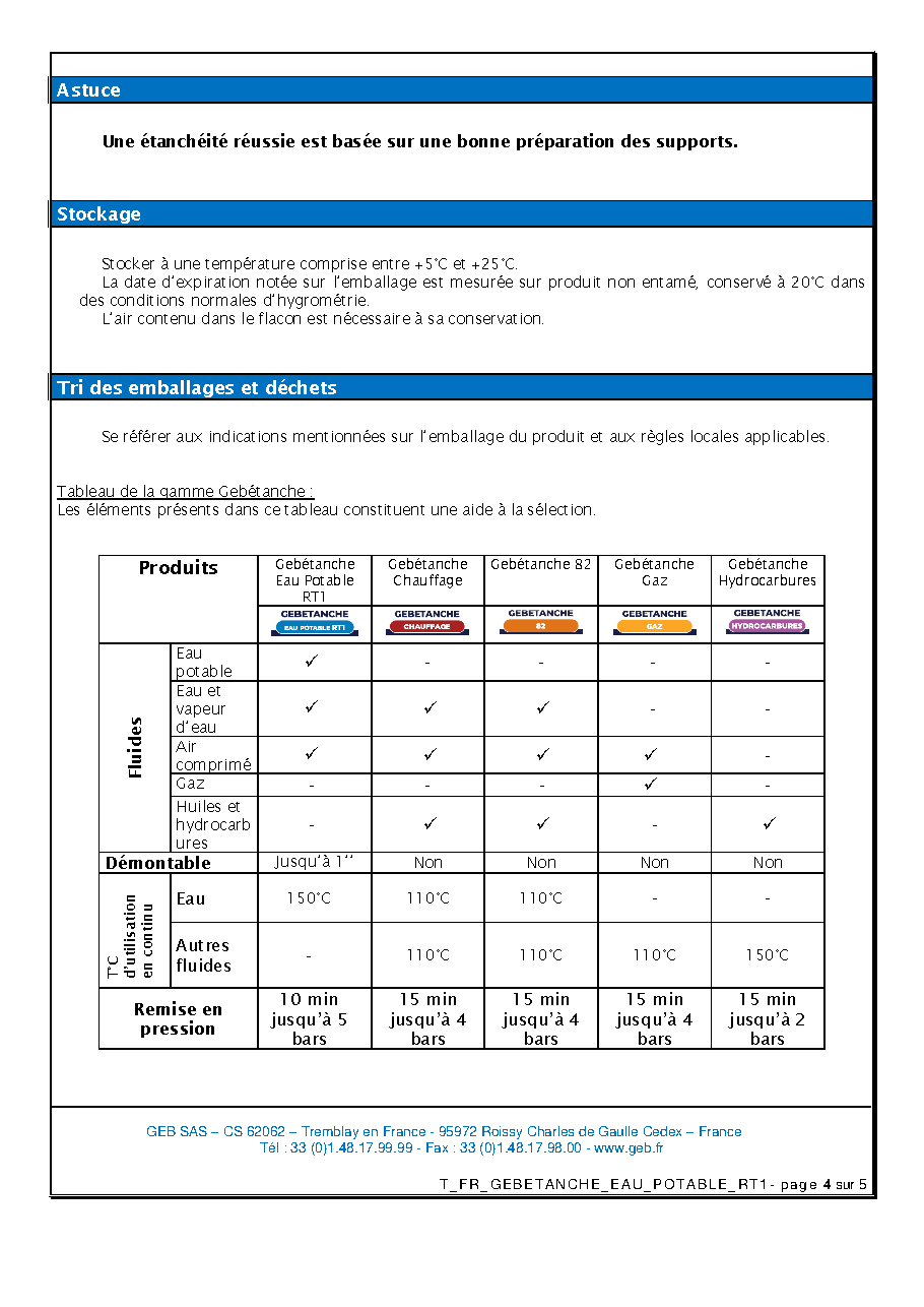Fiche technique fournisseur