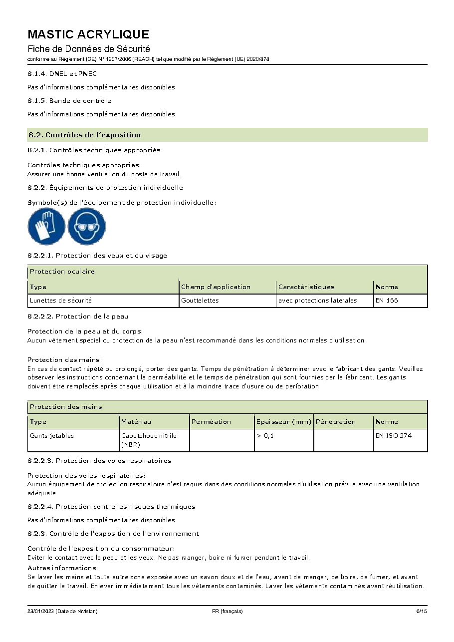 Fiche technique fournisseur