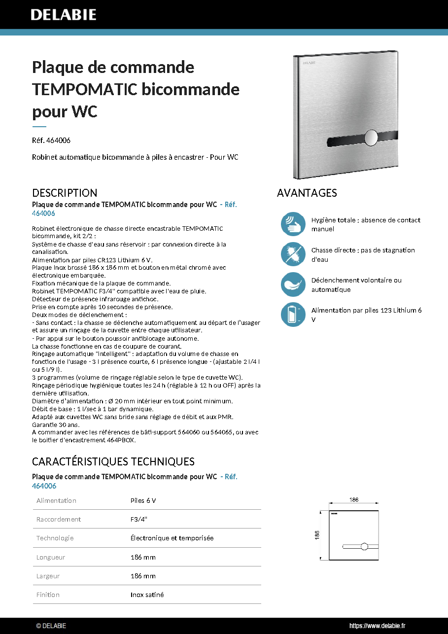 Fiche technique fournisseur