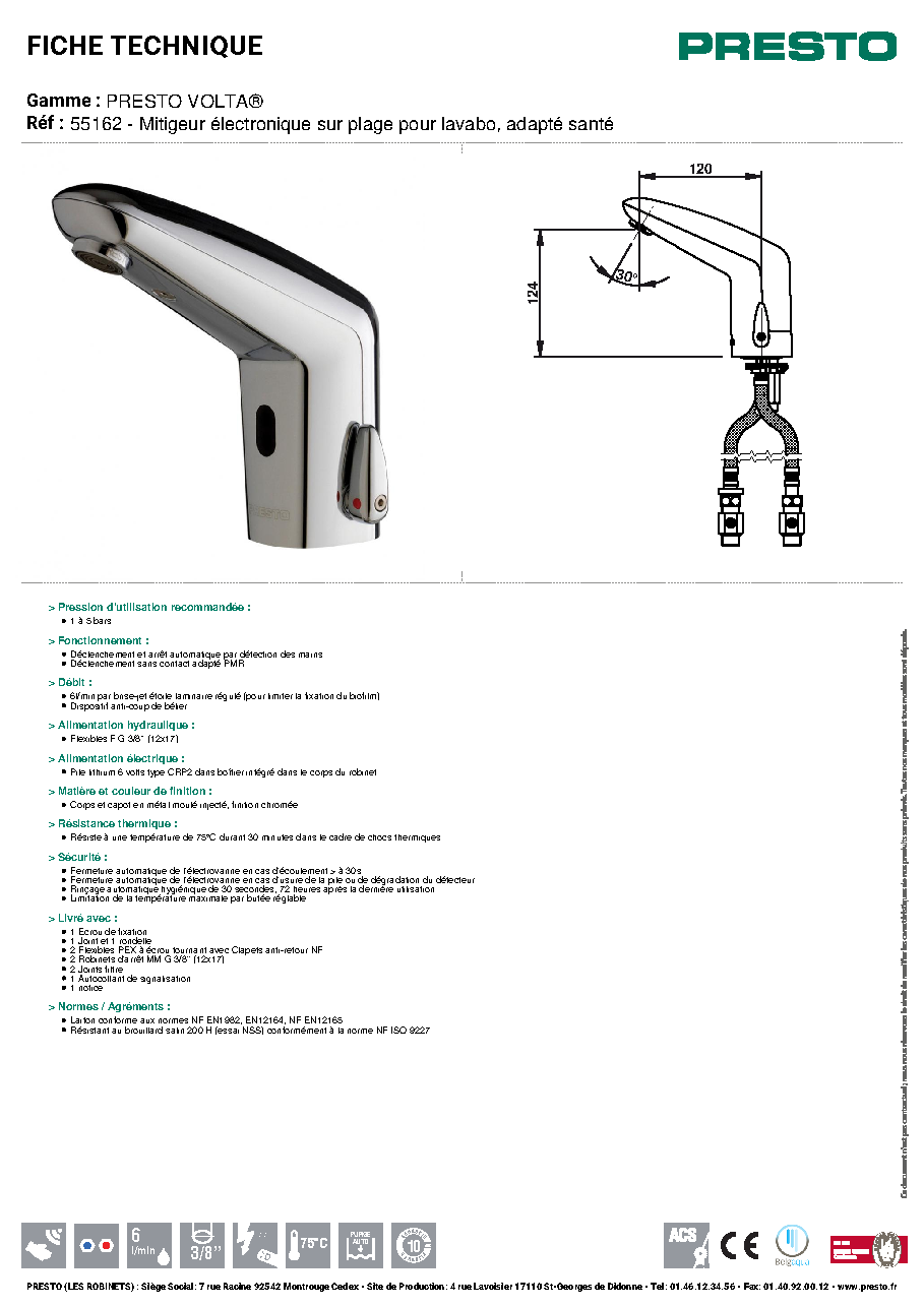 Fiche technique fournisseur
