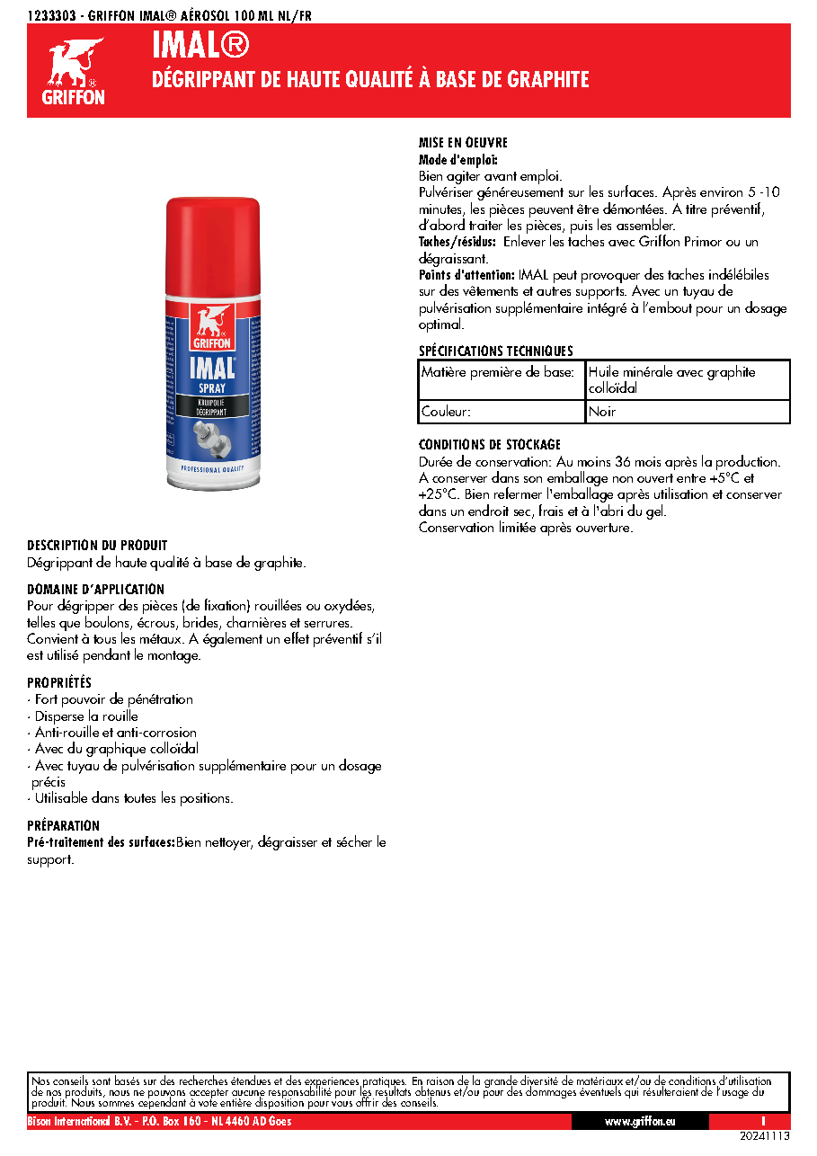 Fiche technique fournisseur