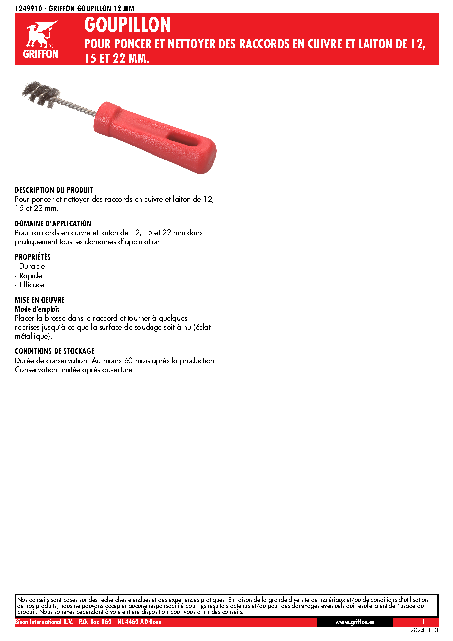 Fiche technique fournisseur
