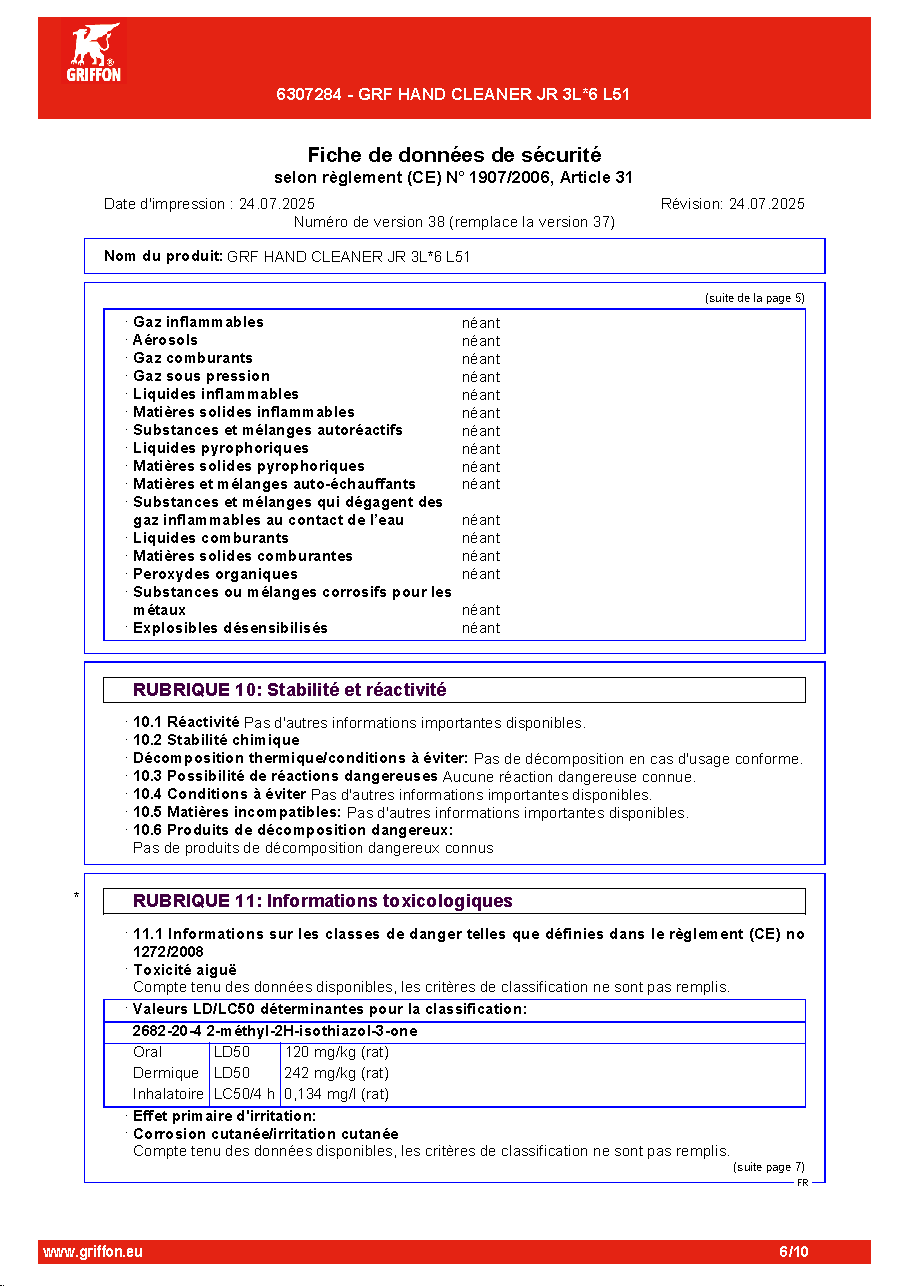 Fiche technique fournisseur
