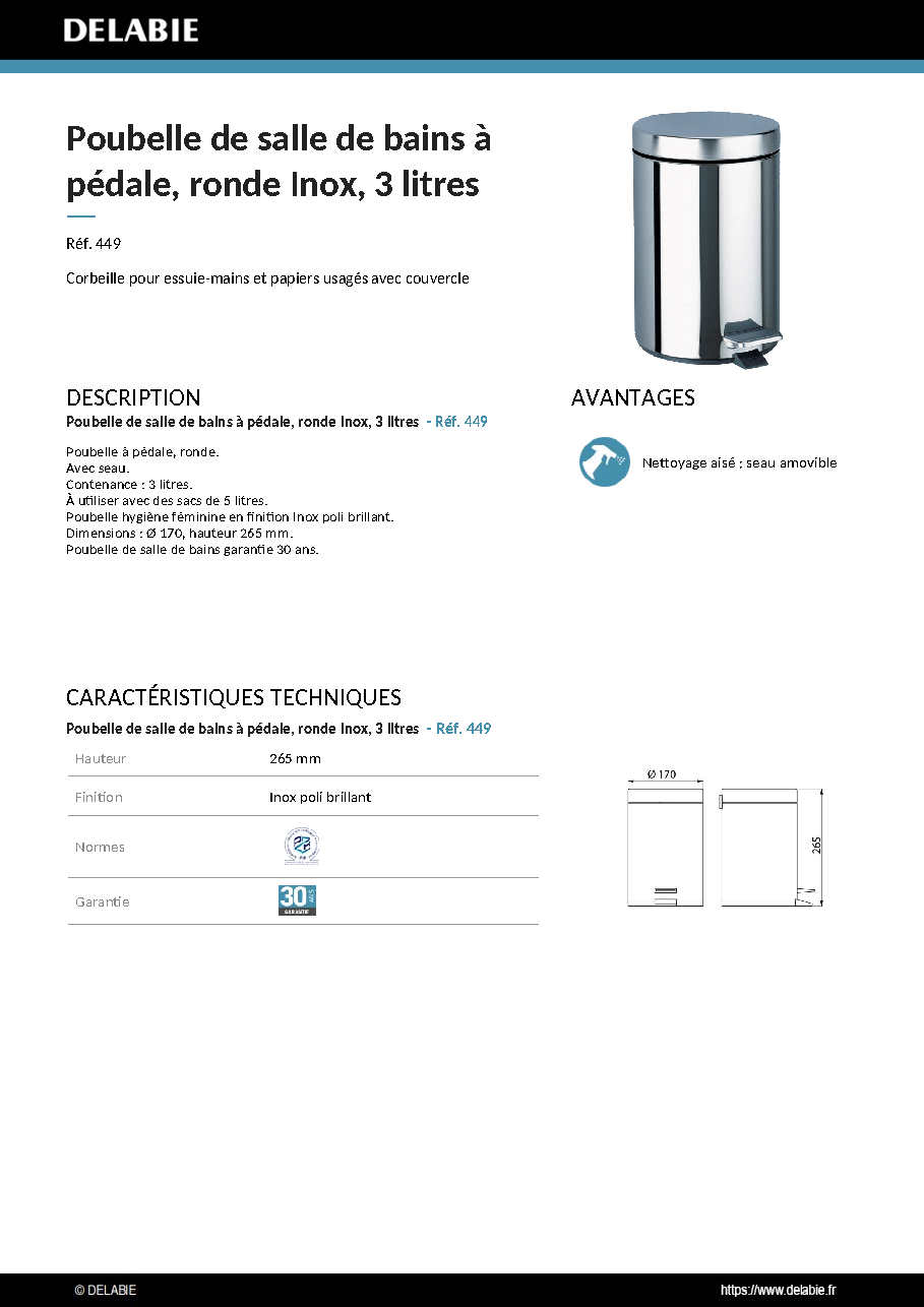 Fiche technique fournisseur