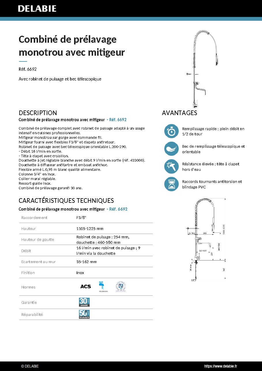 Fiche technique fournisseur