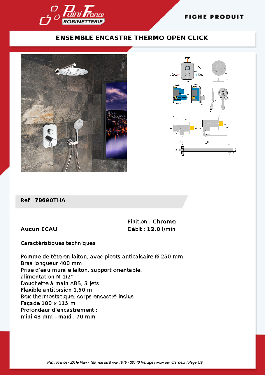 Fiche technique fournisseur