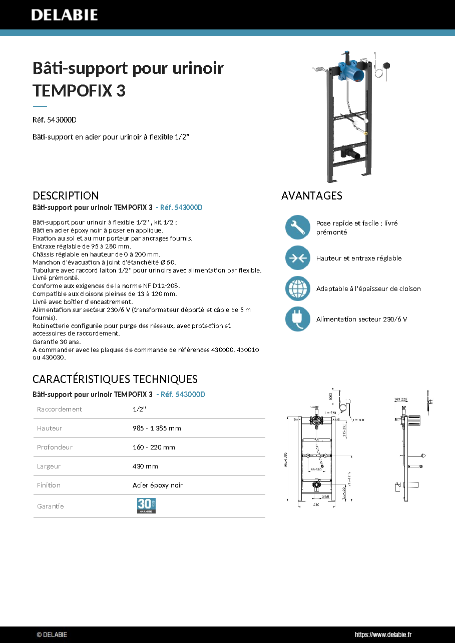 Fiche technique fournisseur