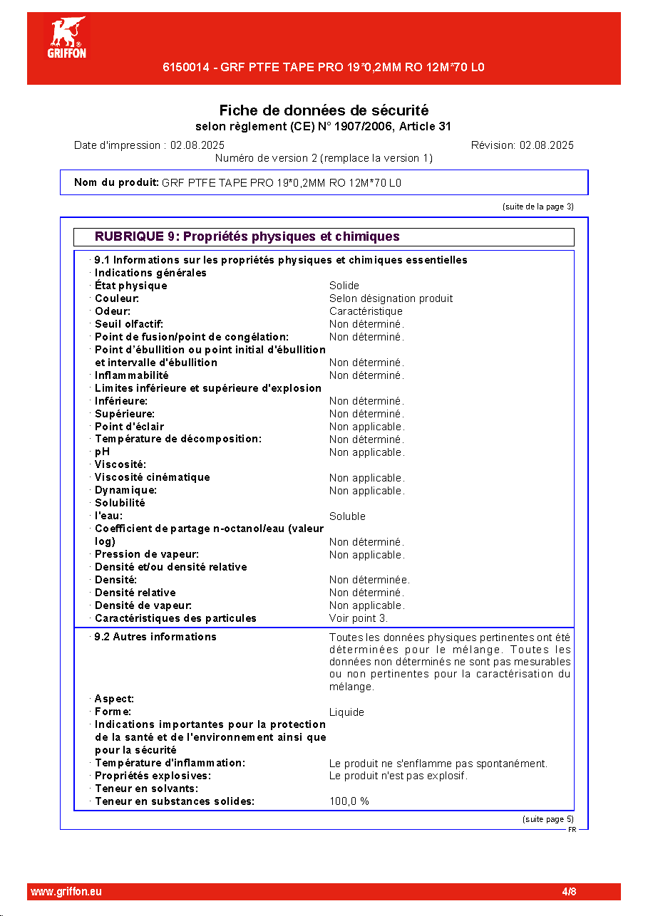 Fiche technique fournisseur