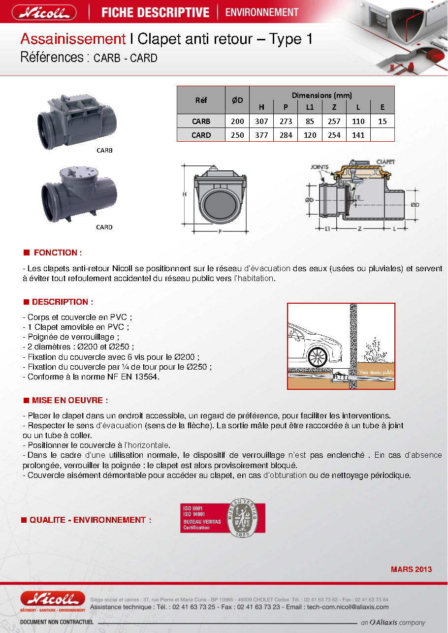 Fiche technique fournisseur