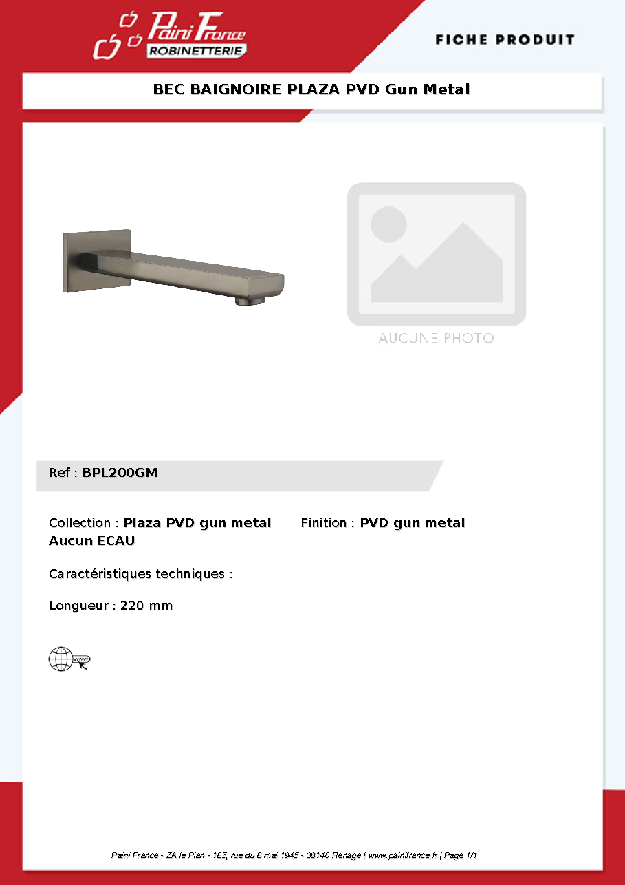 Fiche technique fournisseur