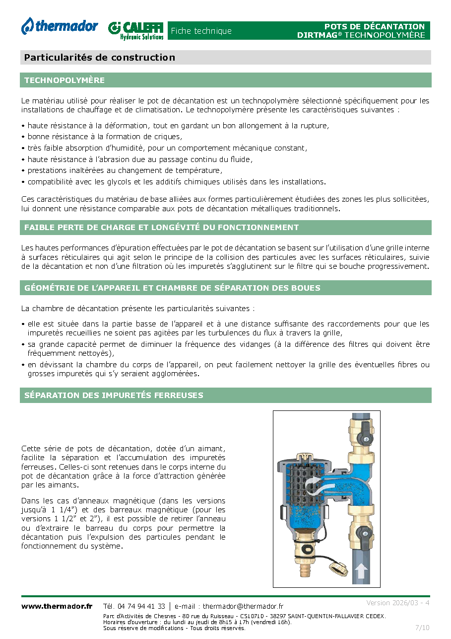 Fiche technique fournisseur