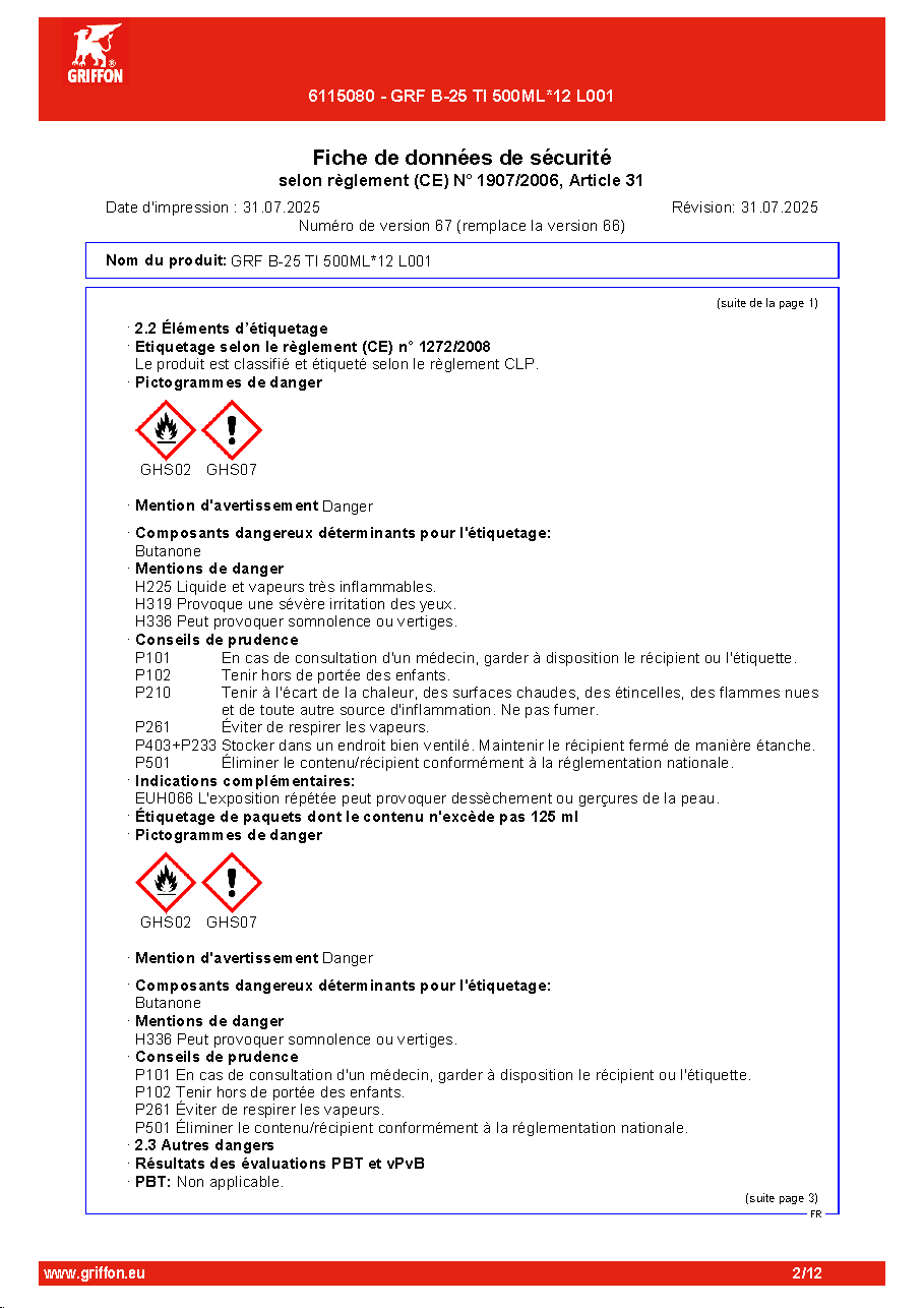 Fiche technique fournisseur