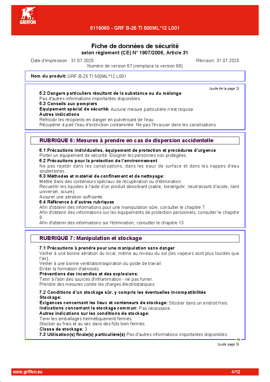 Fiche technique fournisseur