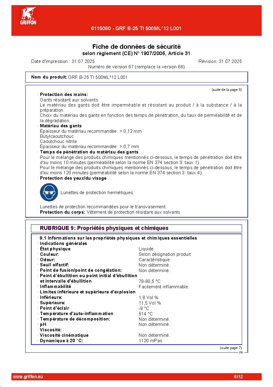 Fiche technique fournisseur