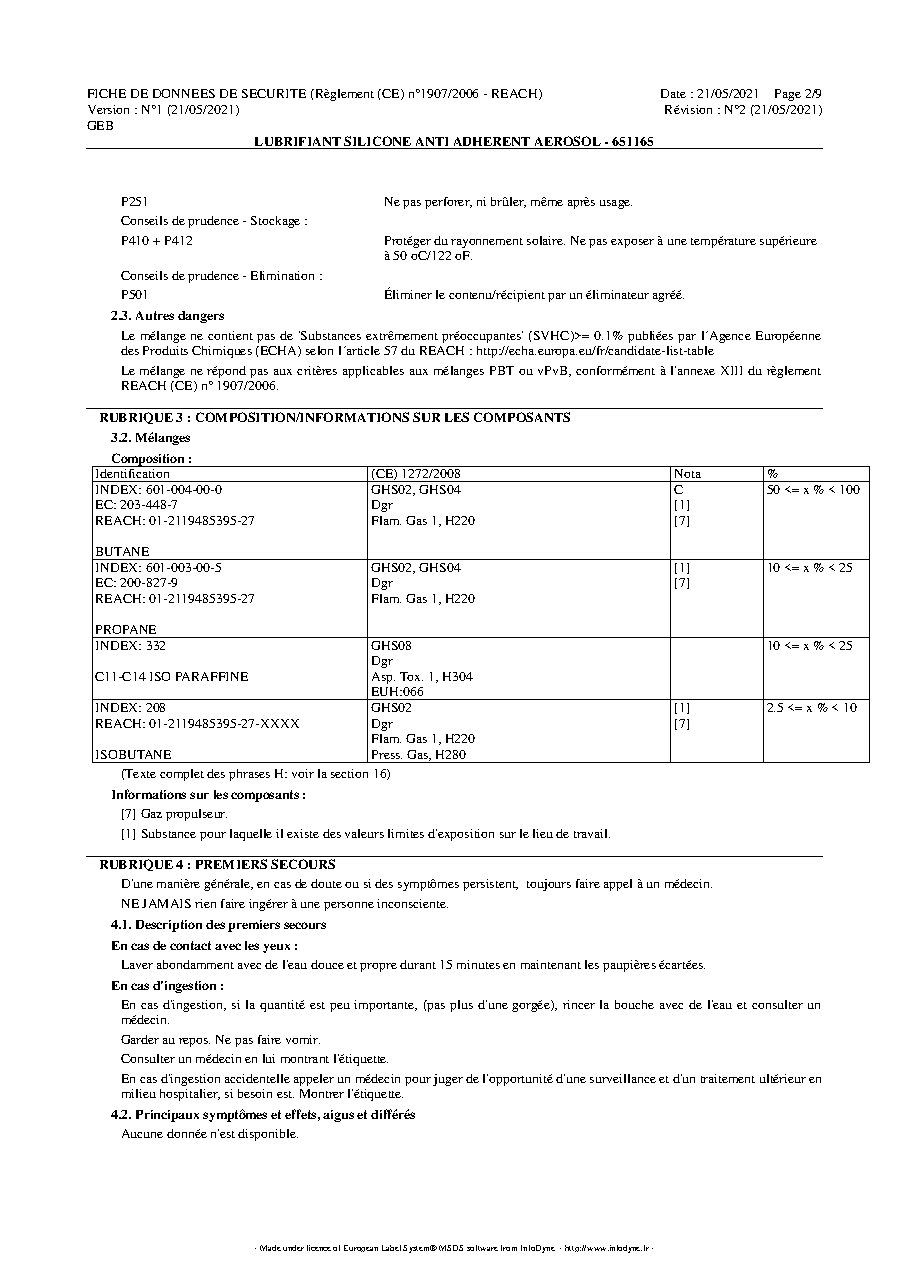 Fiche technique fournisseur