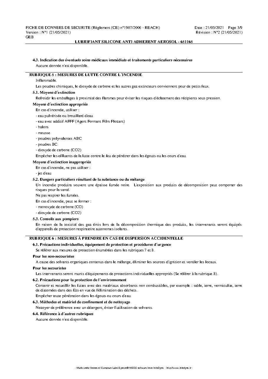 Fiche technique fournisseur
