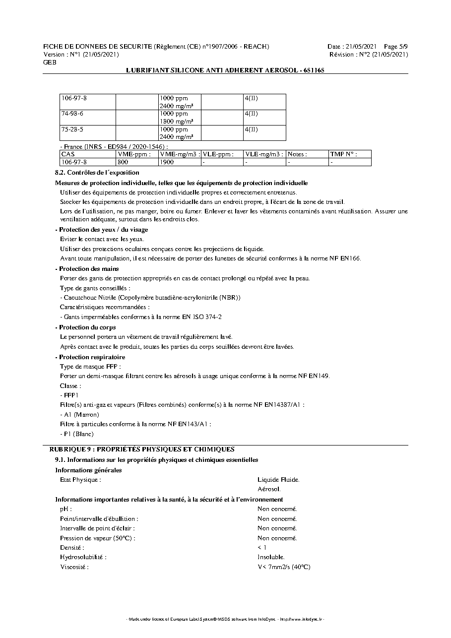 Fiche technique fournisseur