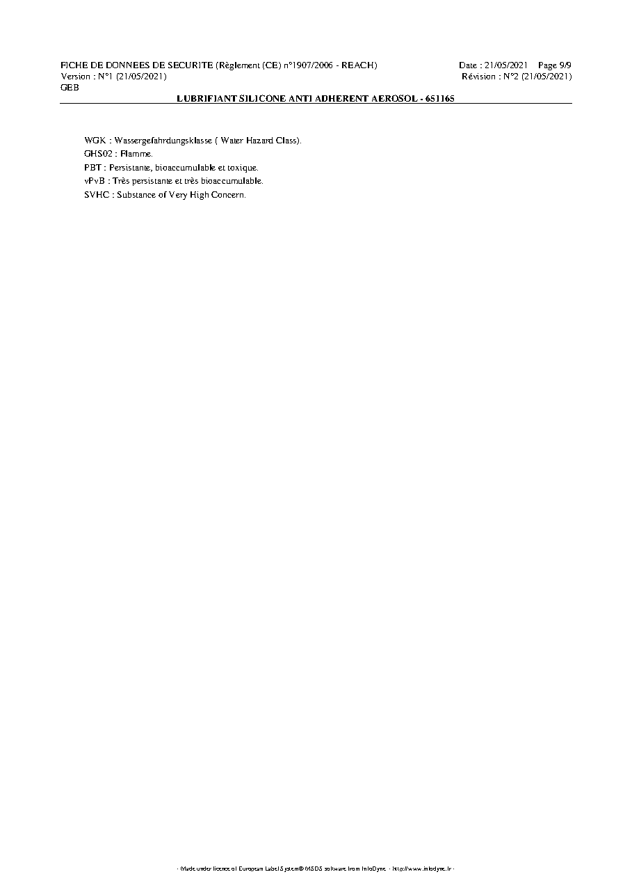 Fiche technique fournisseur