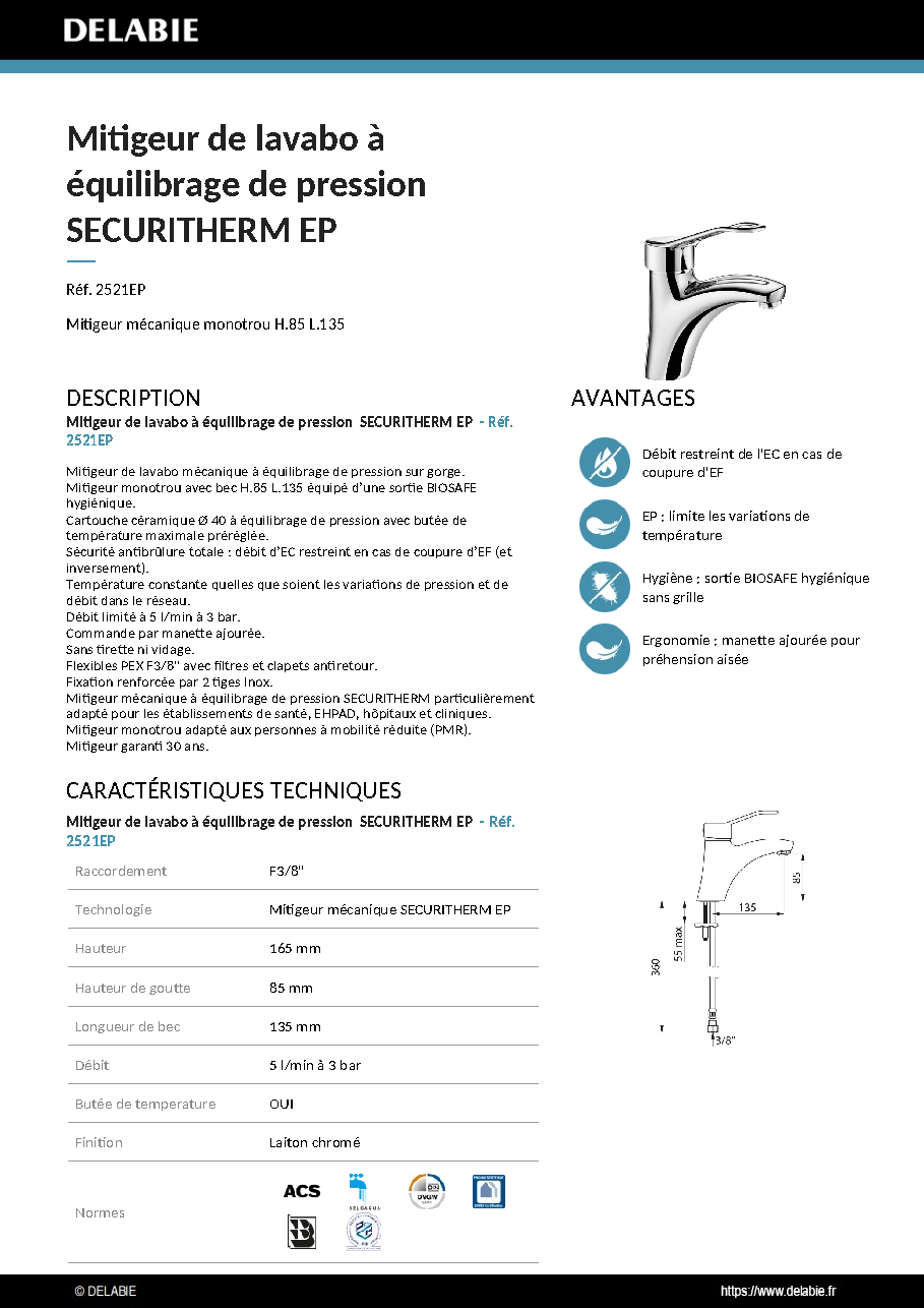 Fiche technique fournisseur
