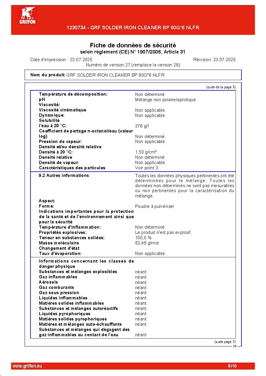 Fiche technique fournisseur
