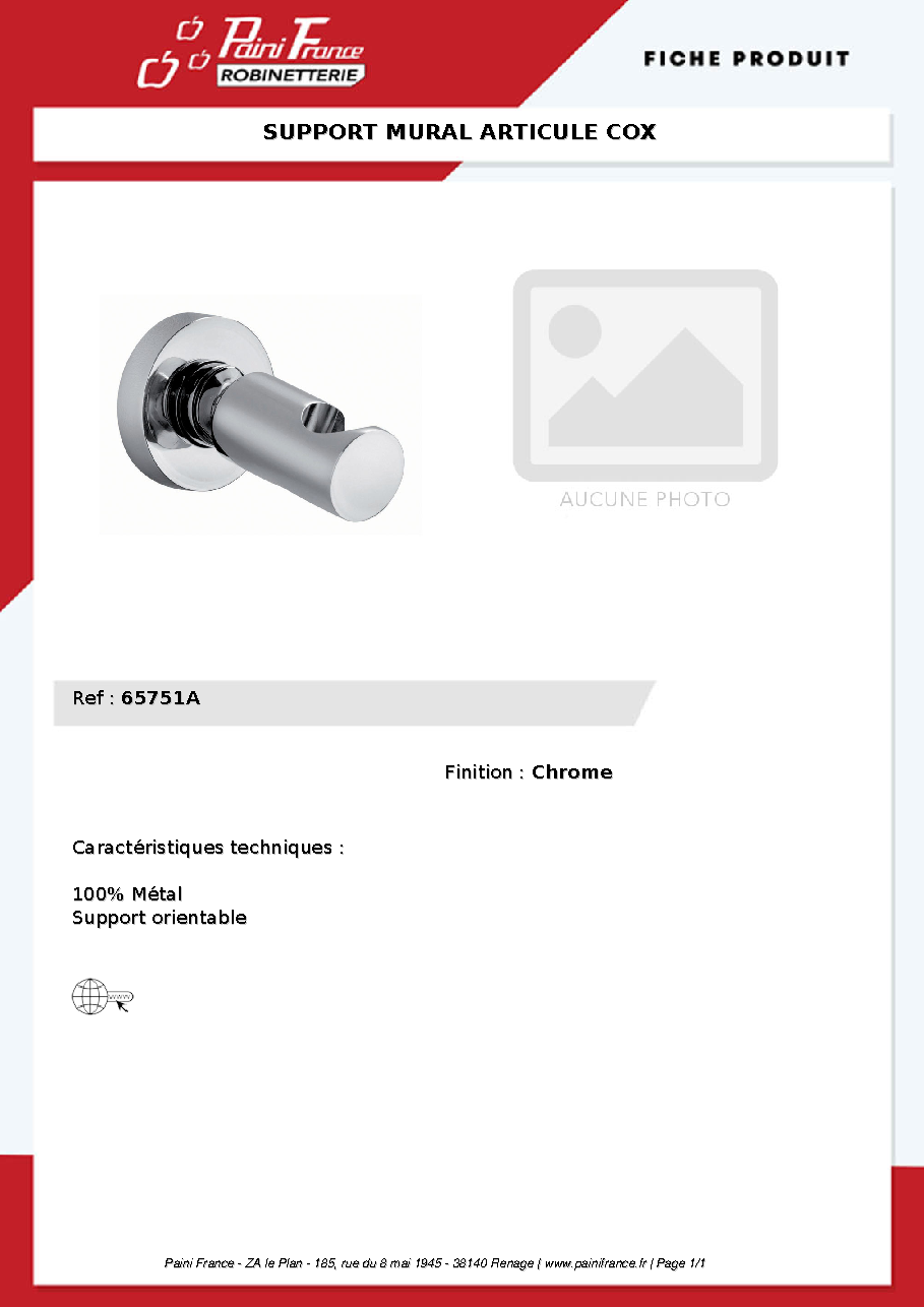 Fiche technique fournisseur