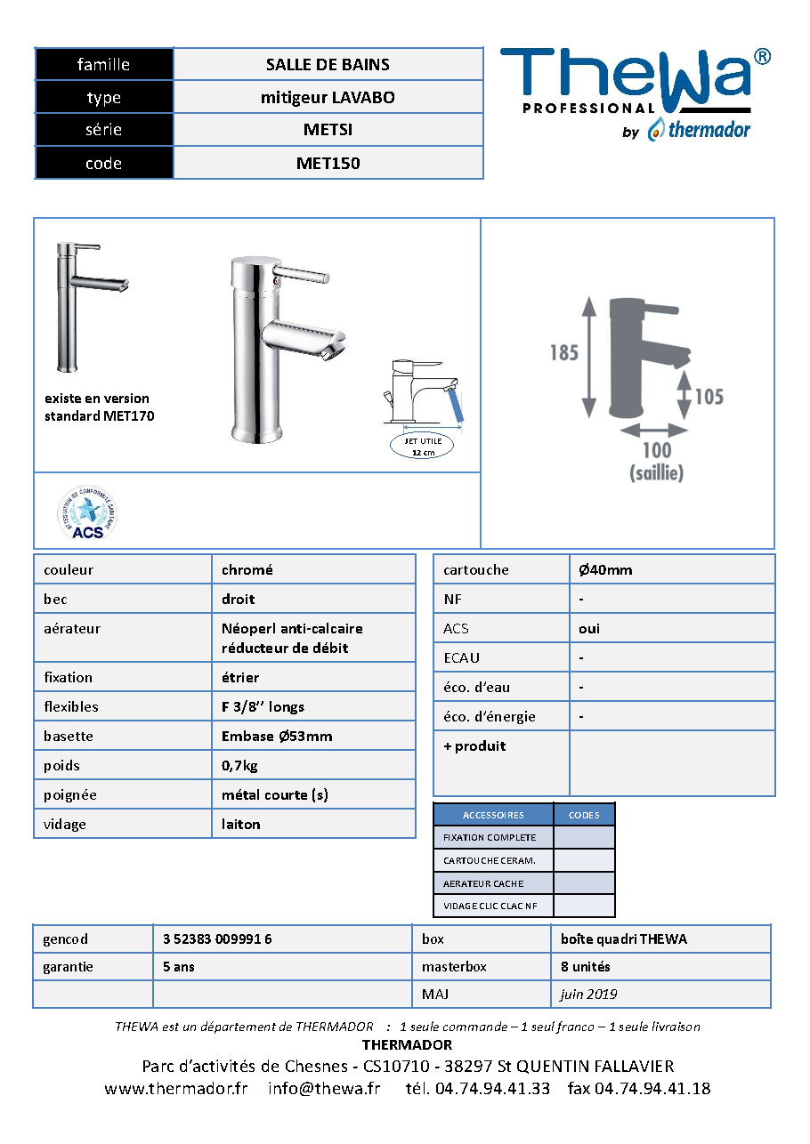 Fiche technique fournisseur